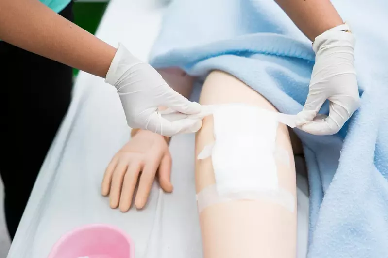 Nurse dressing a wound