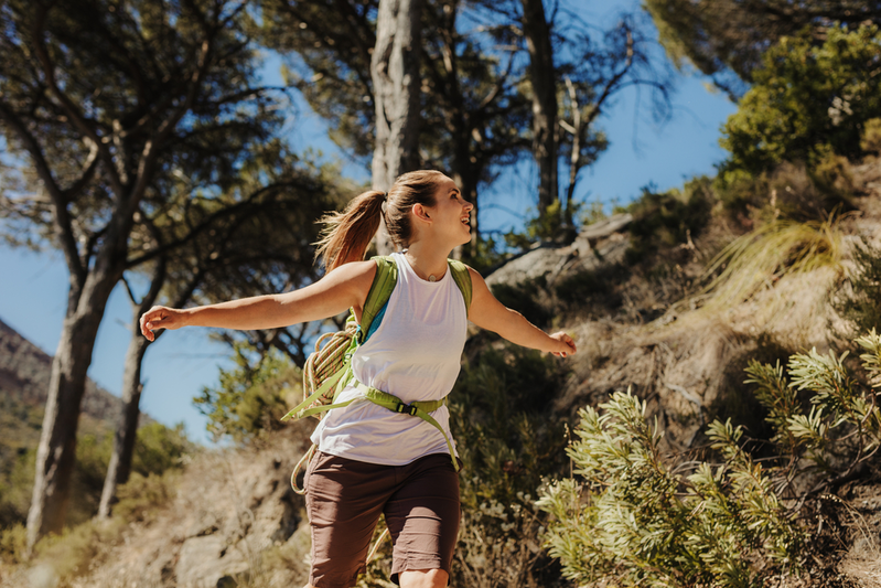 woman hiking outdoors