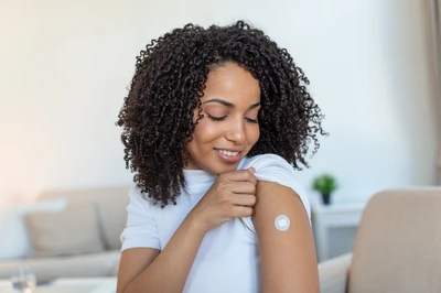woman after getting flu shot